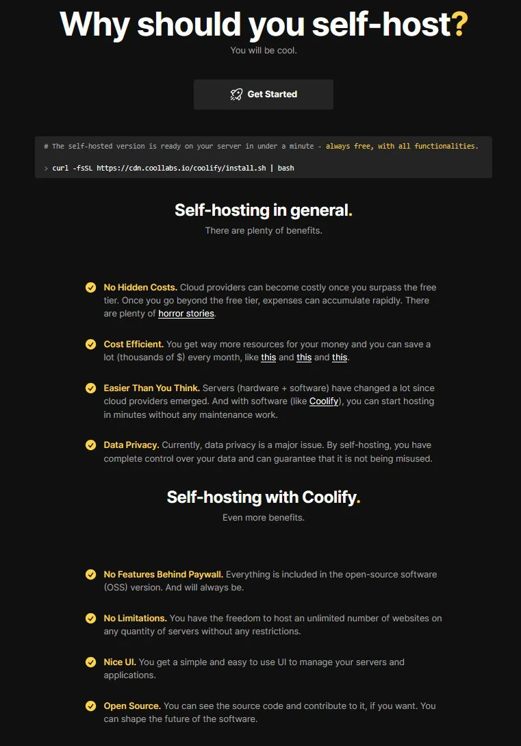 Coolify - Warum selbst hosten?